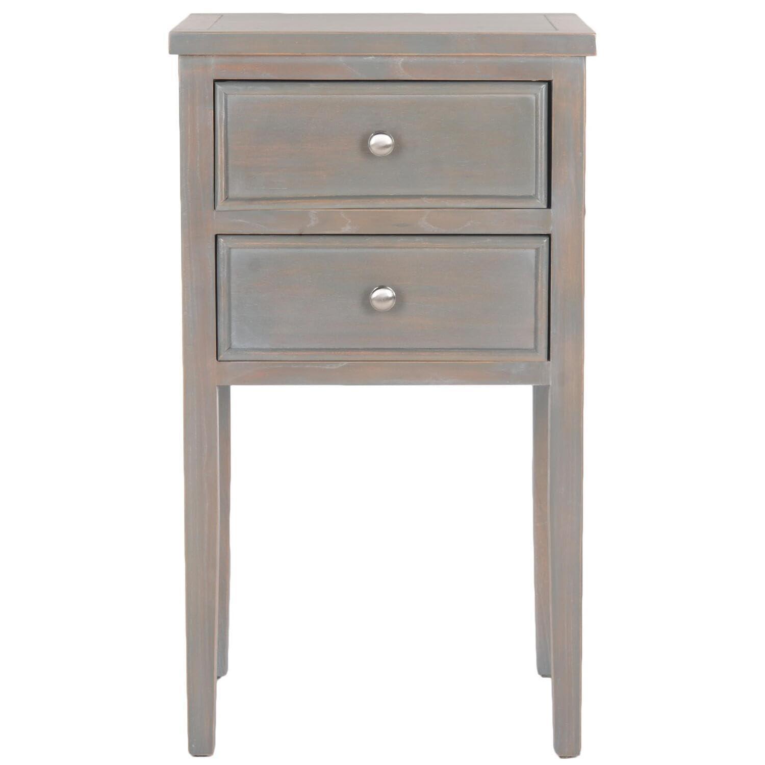 Toby Accent Table with Storage Drawers - Ash Grey - Safavieh.
