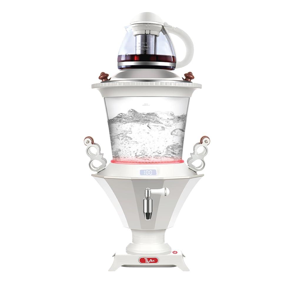 Ttak Houseware Ttak Houseware Electric Glass Samovar - Tea Maker Water Auto Shut Off Kettle Modern Design Overheat Boil-Dry Protection LED Temperature Glass Teapot