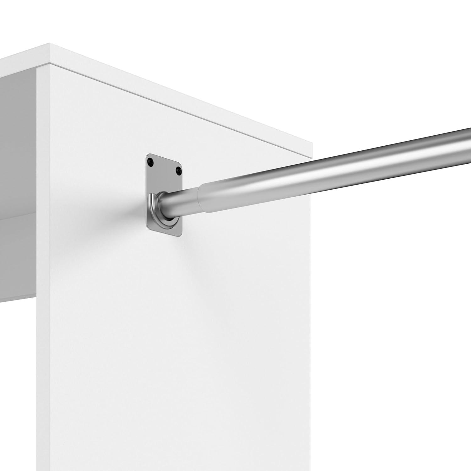 Bestar Carina 24W Closet Organizer With Shoe Shelves, Clothing Rods And Cubbies