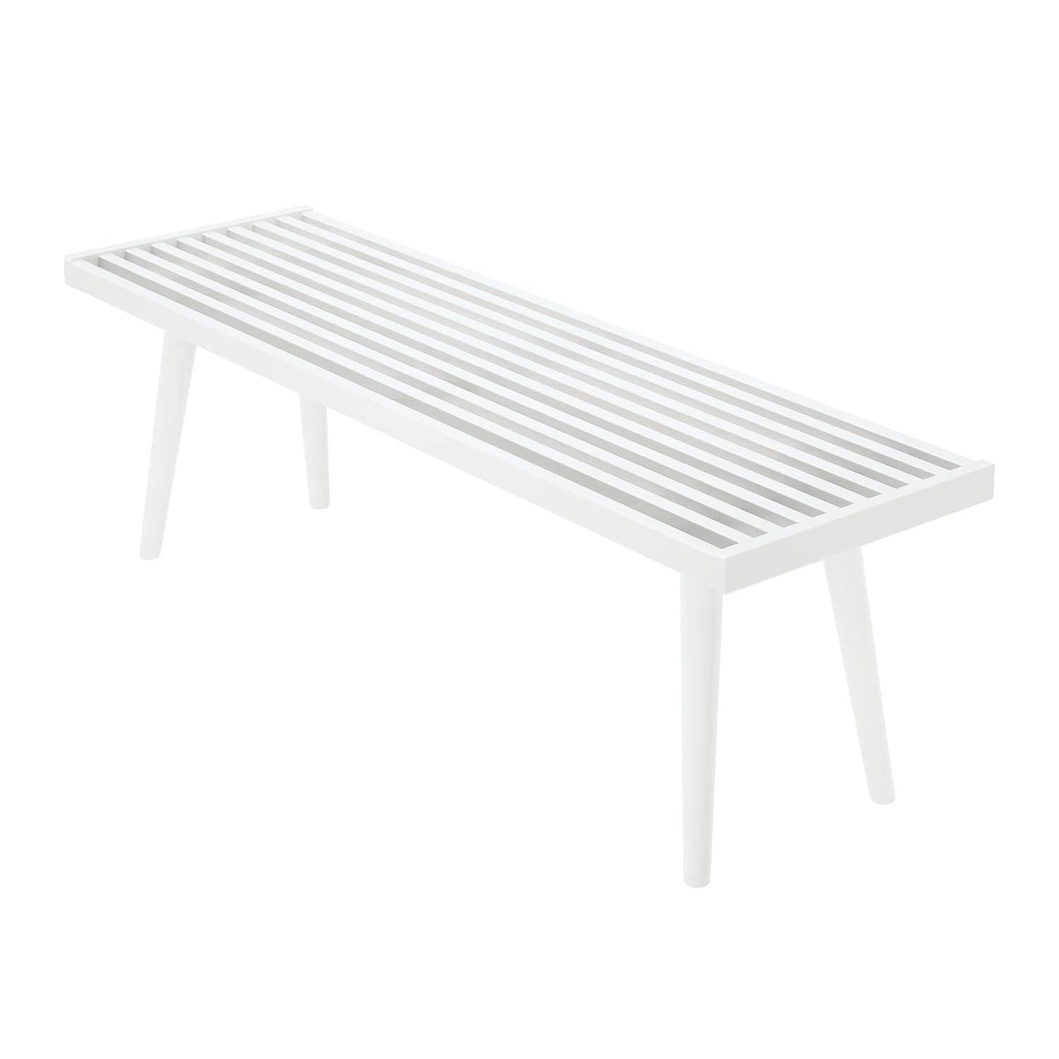 Plank+Beam Entryway Bench, Solid Wood End of Bed Bench for Bedroom, Hallway, Porch, 56.25”