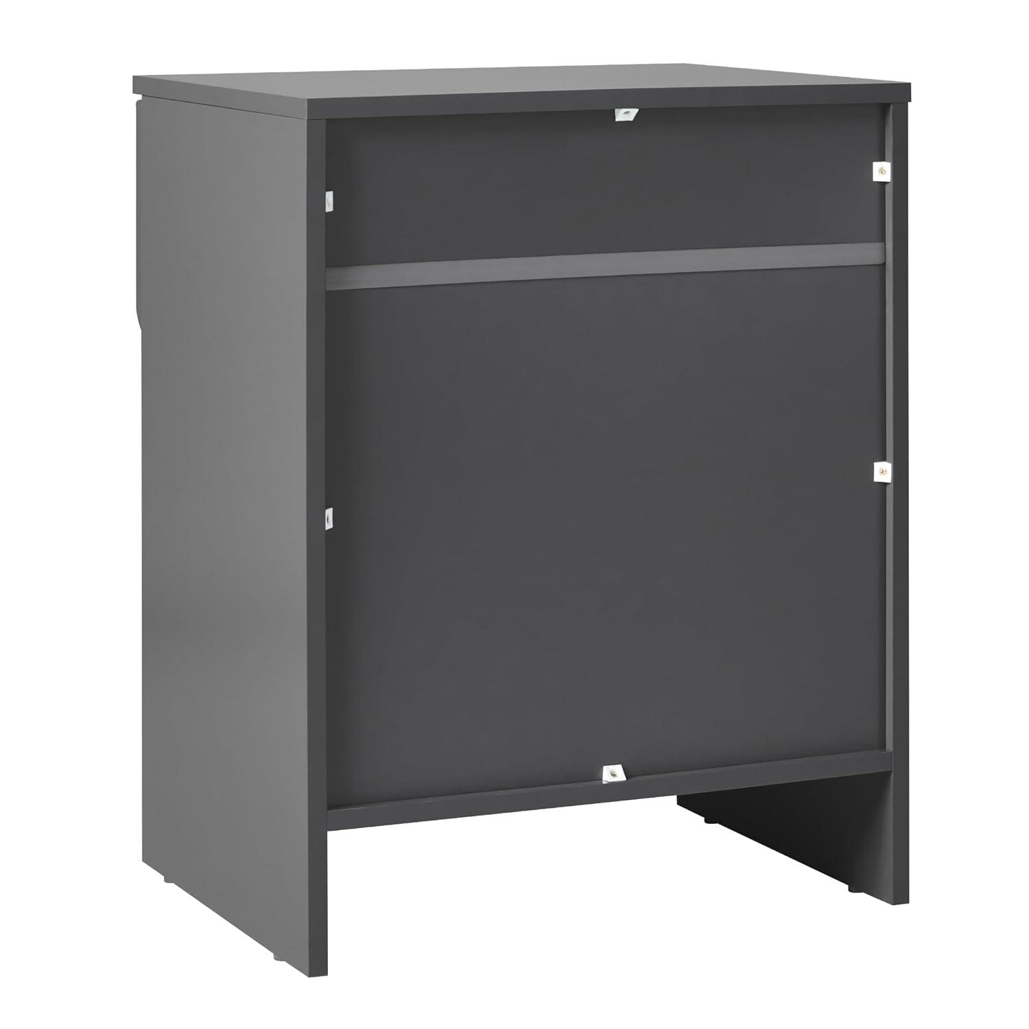 Walker Edison Modern Scandi 1-Drawer Nightstand, Dark Grey