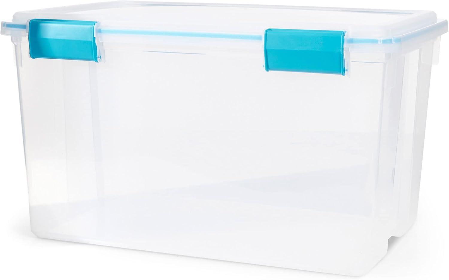 Sterilite Clear Plastic Storage Bin w/ Gasket Latch Lid