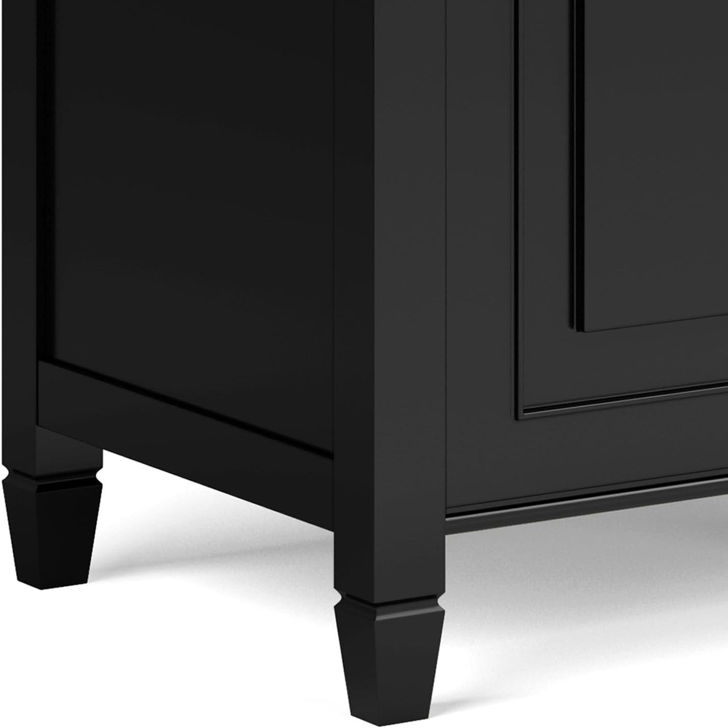 Simpli Home Connaught Solid Wood Storage Bench Trunk In Black