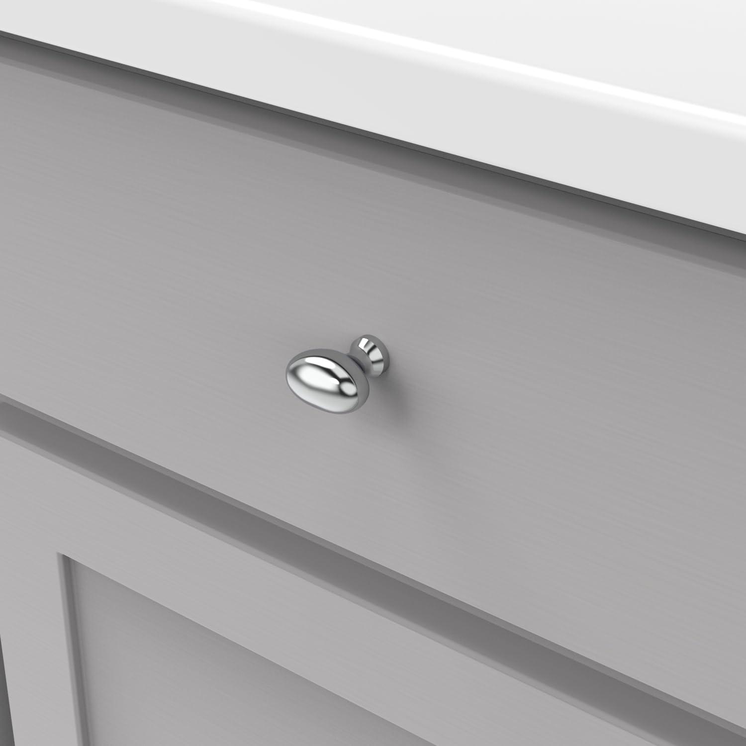Hickory Hardware Williamsburg 1-1/4-in Chrome Oval Farmhouse Cabinet Knob