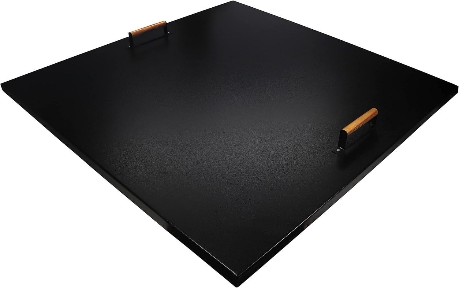 38" x 38" - Fire Pit Lid - Steel Fire Pit Snuffer Lid Cover Square - Drop-in Burner Fire Pit Pan Lid - 1.5 mm Thickness for Outdoor Fire Pit