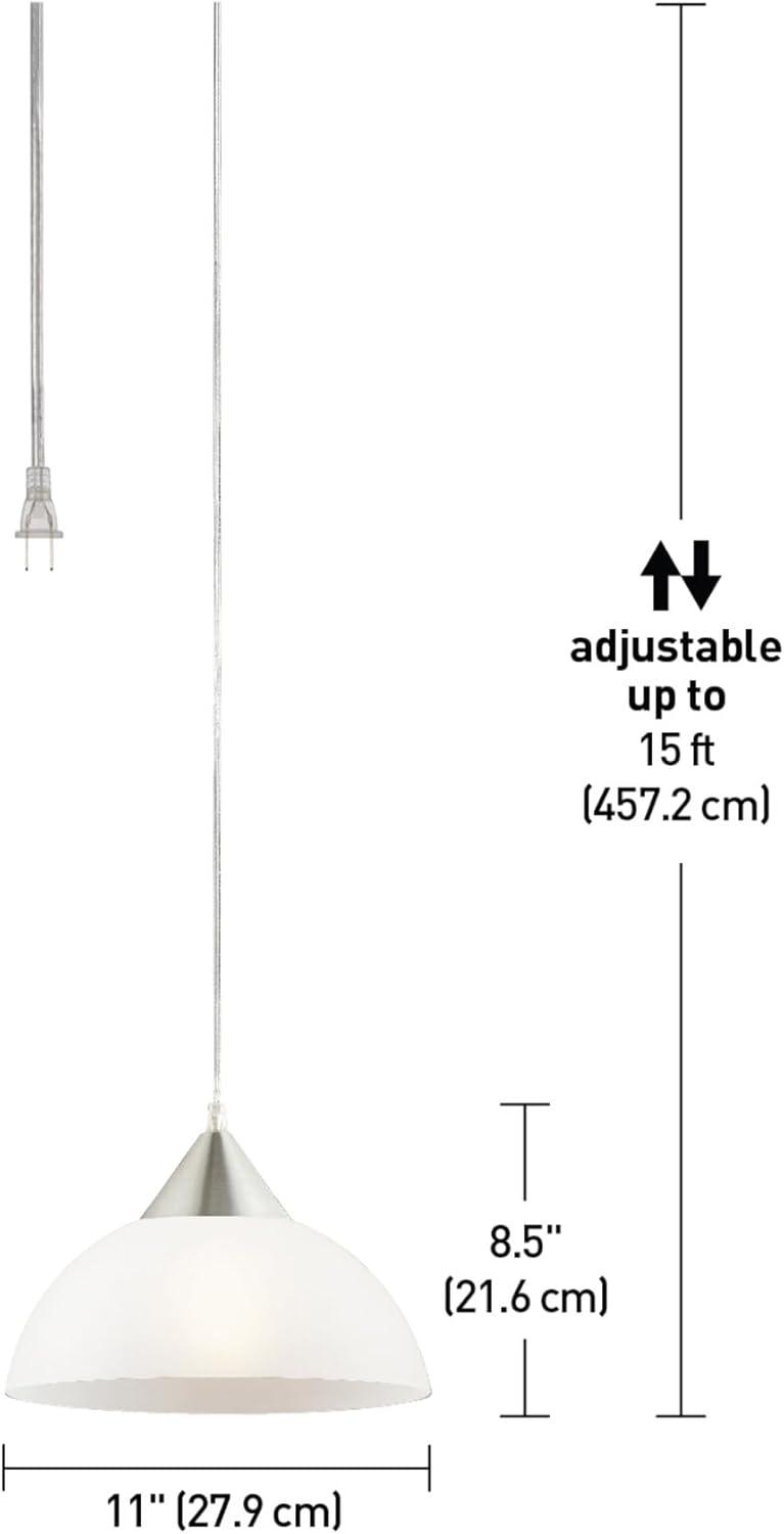 Amaris 1-Light White Plug-in Pendant Light