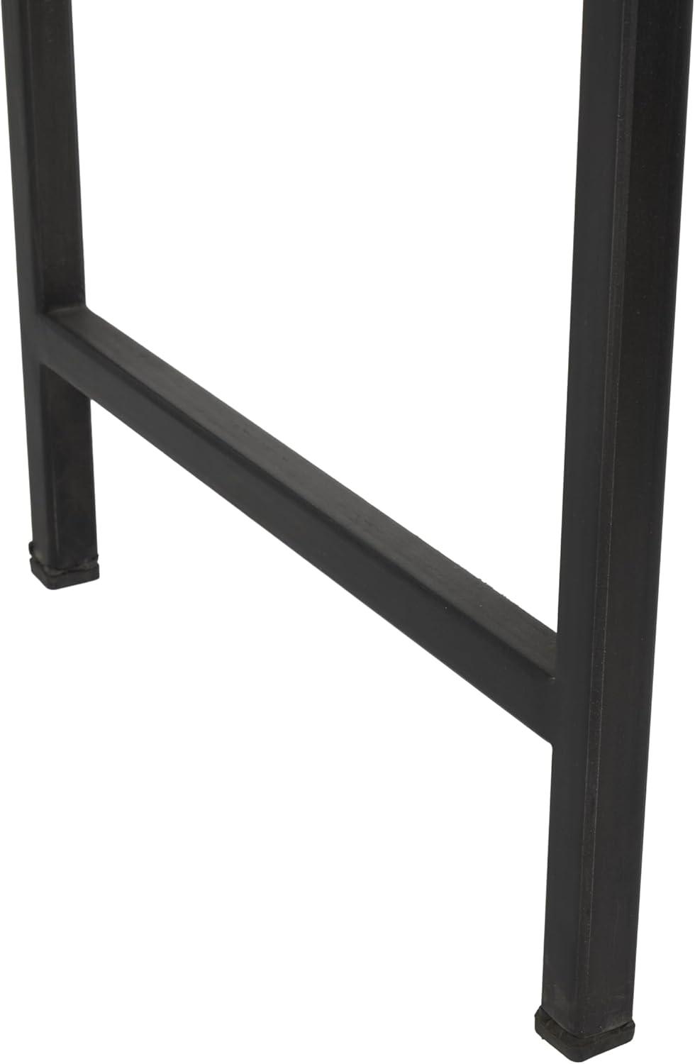 Union Rustic Corneau Wood Minimalistic Dark Brown Console Table with Black Metal Legs