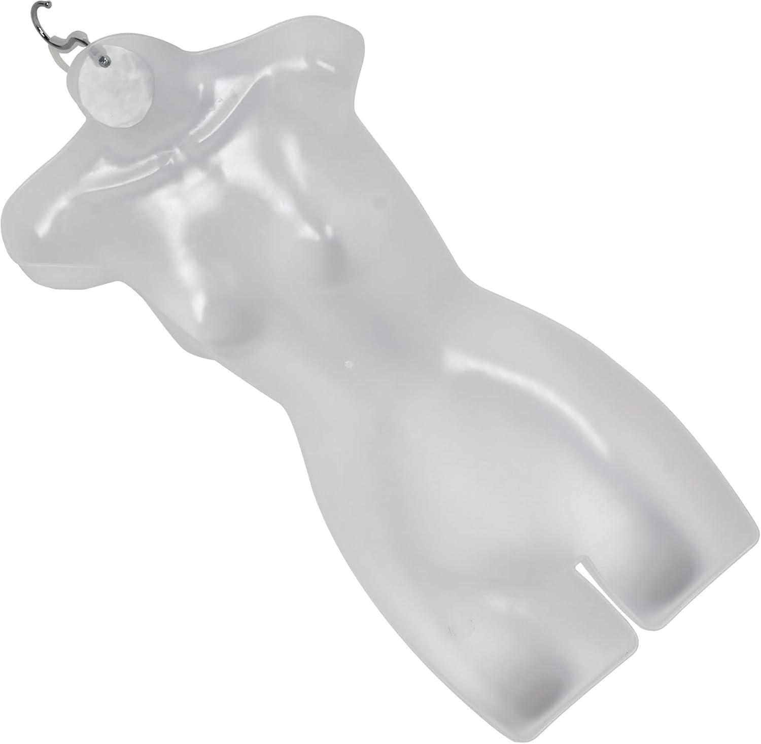 SSWBasics Female Molded Shatterproof Frosted Shapely Torso Form with Hook