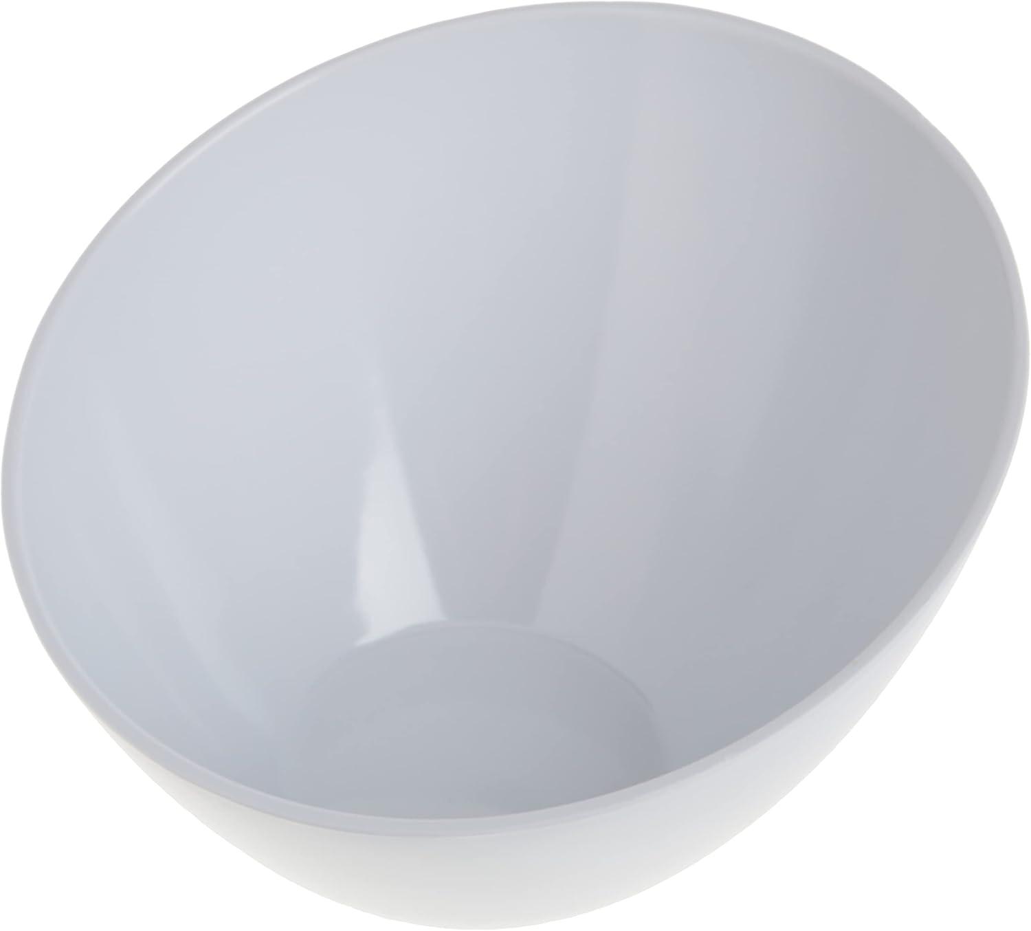 White 64 oz Slanted Round Melamine Serving Bowl