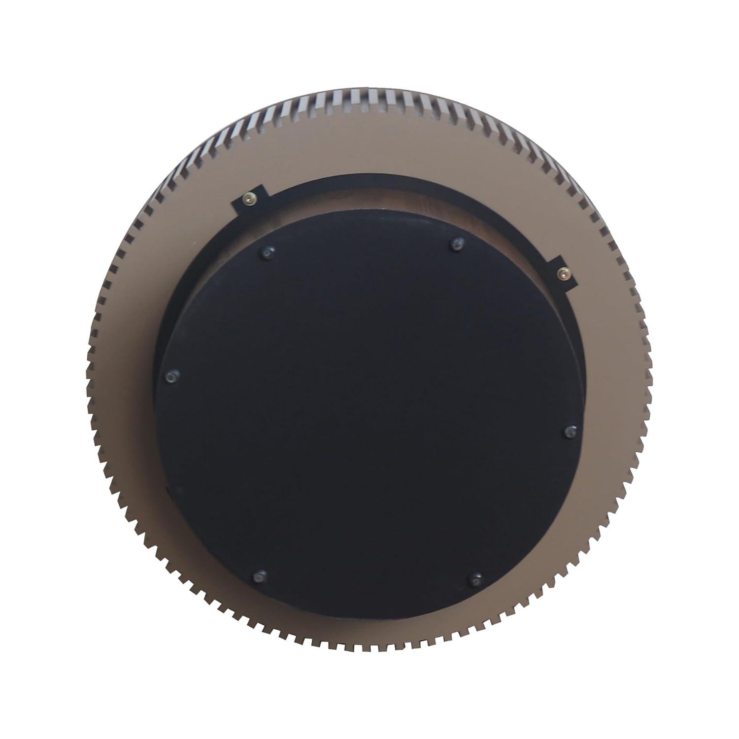 31.5" Round Wood Coffee Table with Storage - Modern Drum Circle Fluted Side Table for Apartment, Office - Easy Assembly, Walnut