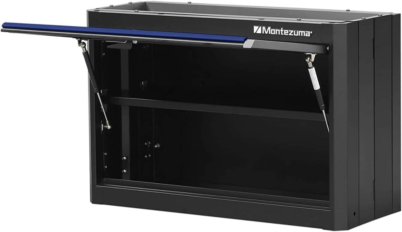 Montezuma Steel Garage Tool Storage System 30.5 x 12" Locking Single Door Wall Cabinet, Black