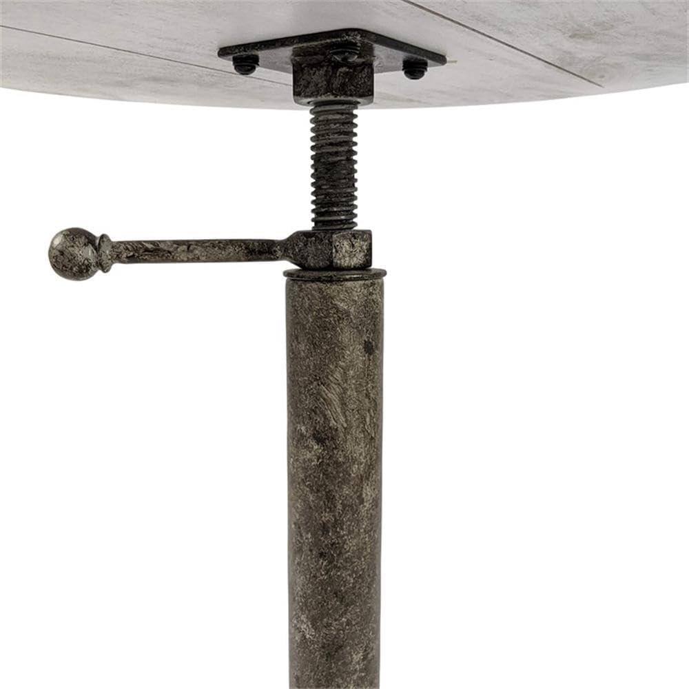 Carolina Living Colton Adjustable Vintage Table Natural Driftwood/Aged Iron: Mango Wood, Iron Frame, 30 Day Warranty