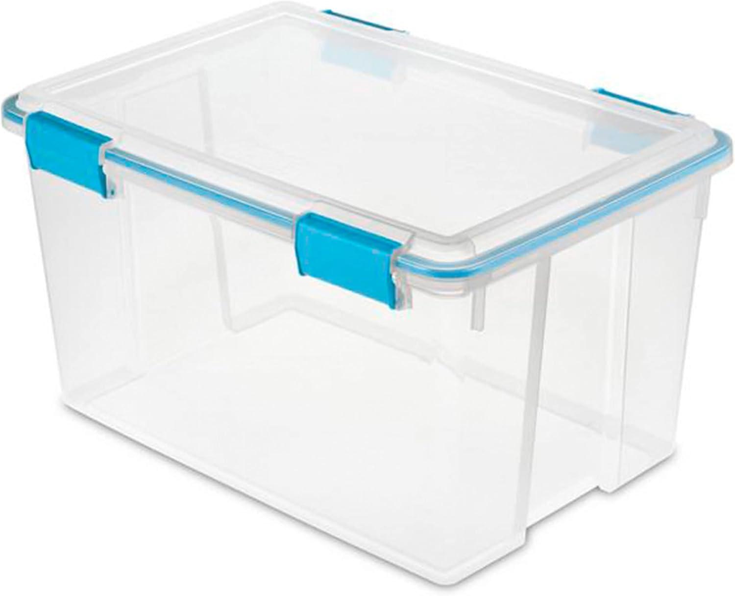 Sterilite Clear Plastic Storage Bin w/ Gasket Latch Lid