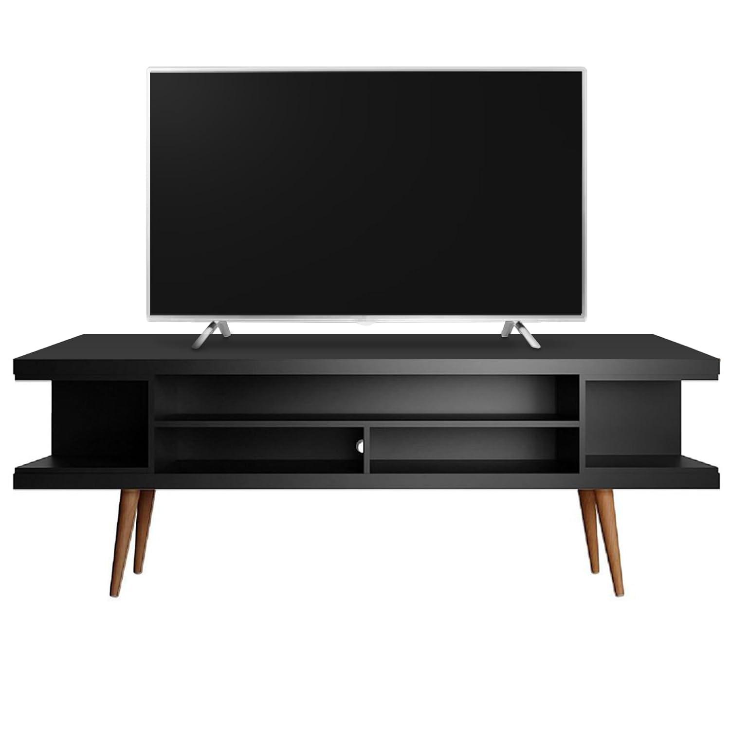Utopia TV Stand for TVs up to 65" Black - Manhattan Comfort: Modern Media Console with Cable Management