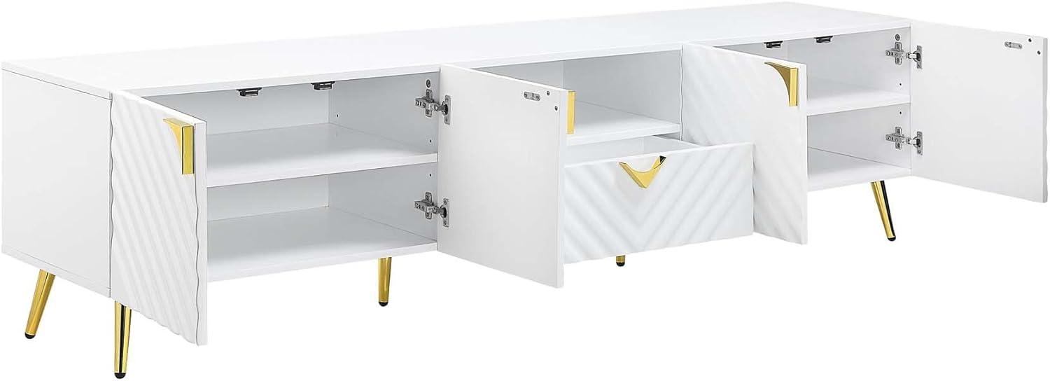 ACME Gaines TV Stand in White High Gloss Finish