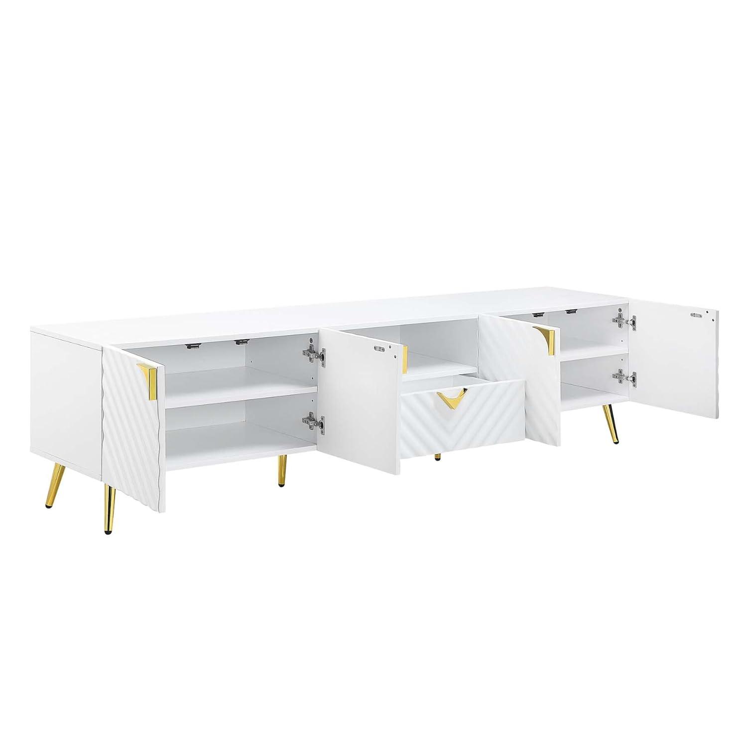 ACME Gaines TV Stand in White High Gloss Finish