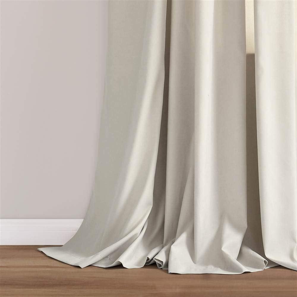 Lush Decor Lydia Ruffle 84" X 40" Solid Neutral Tie-Top Pair Window Panel