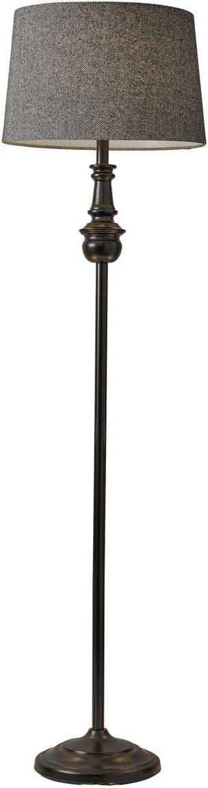 60" 3-way Charles Floor Lamp Black - Adesso: Modern Standing Light for Living Room, ETL Listed, Acrylic Shade