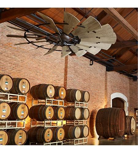 Oiled Bronze 72" Ceiling Fan with Weathered Oak Blades