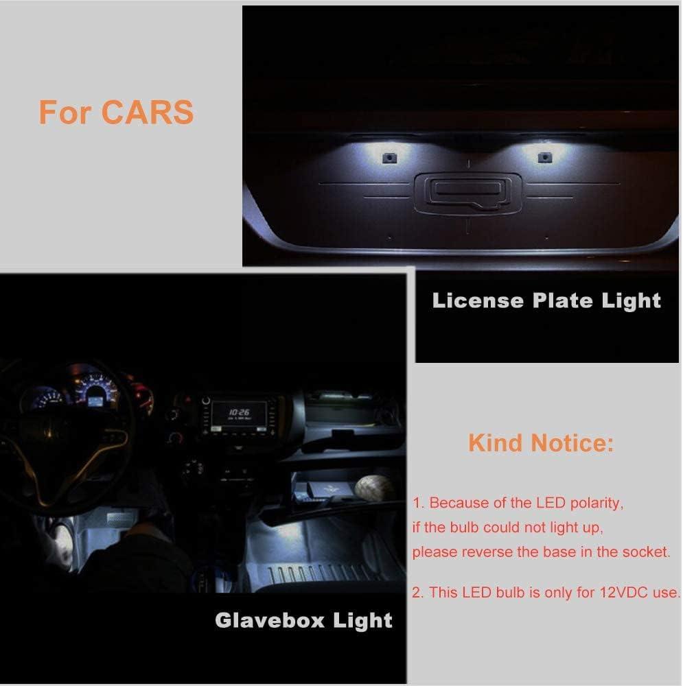 Cheopha T10 T5 Wedge Base LED Bulb 12VDC Landscape Wedge Bulb, 194 168 W5W LED Bulbs for Outdoor Landscape Path Step Deck Lights Cool White 6000k 1W Pack of 6