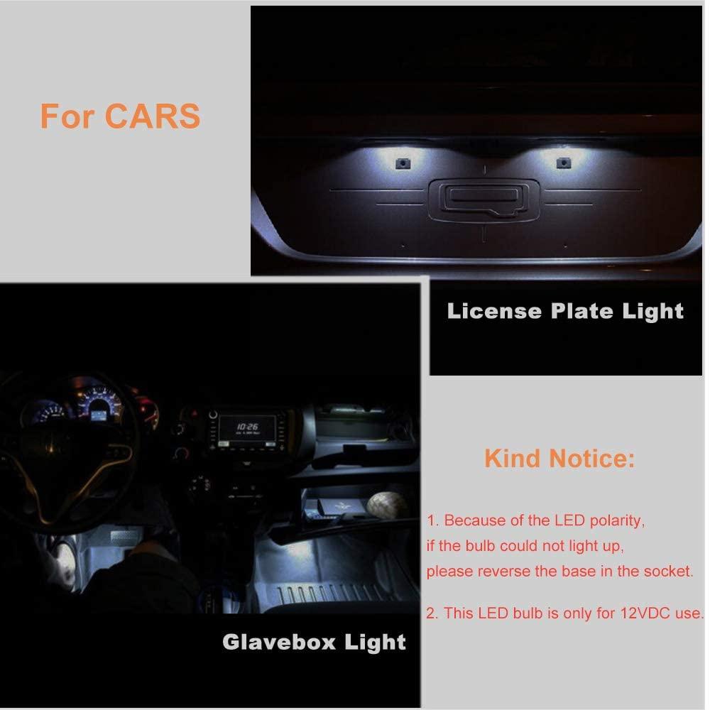 Cheopha T10 T5 Wedge Base LED Bulb 12VDC Landscape Wedge Bulb, 194 168 W5W LED Bulbs for Outdoor Landscape Path Step Deck Lights Cool White 6000k 1W Pack of 6