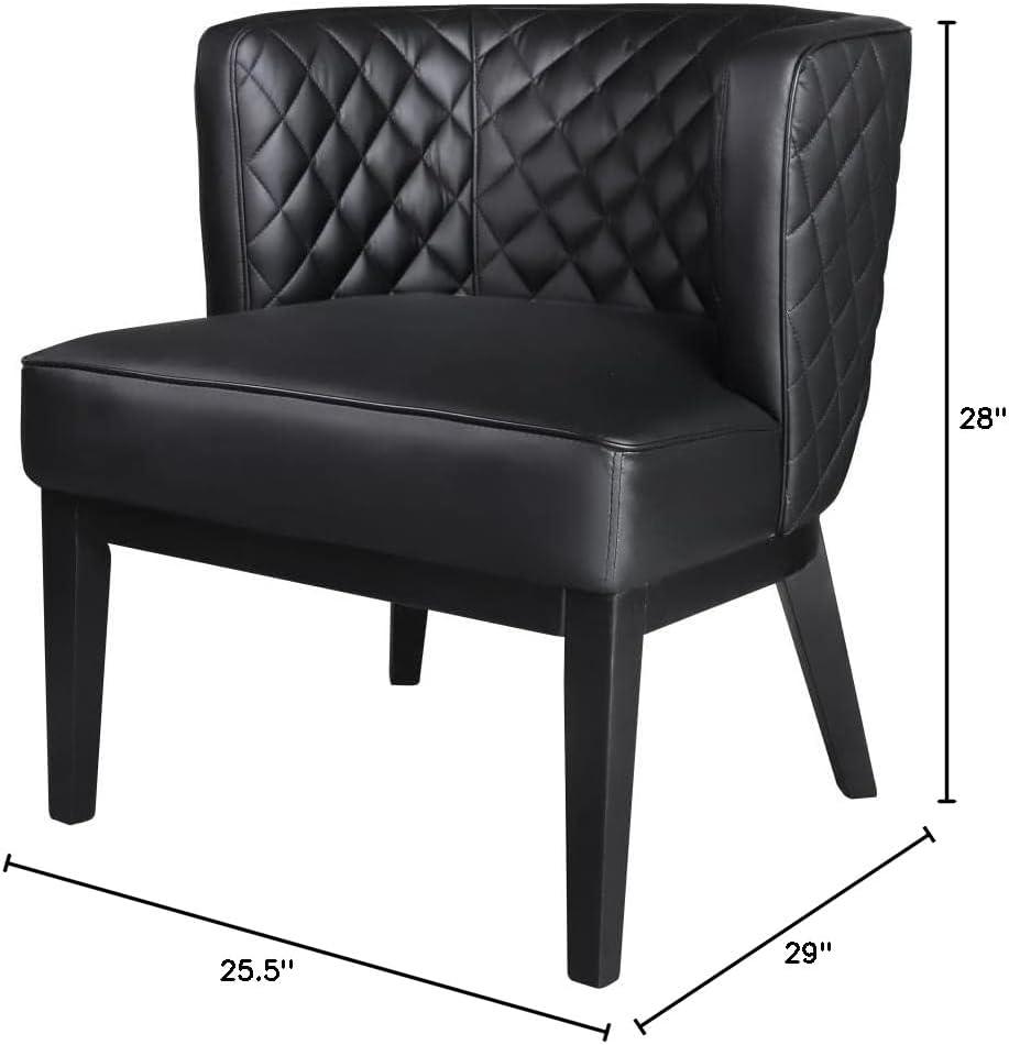 Ava Quilted Guest Accent or Dining Chair Black - Boss Office Products: Vinyl Upholstery, Wood Frame, 275 lbs Capacity