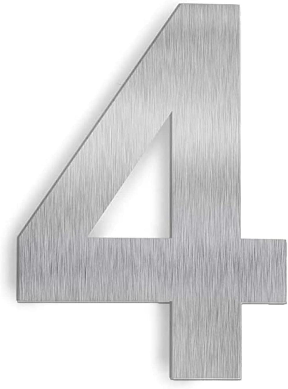 Barton 6" House Number 304 Stainless Steel Satin Floating Address House Home Number Sign