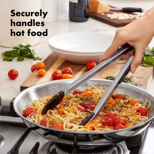 12-Inch Stainless Steel and Nylon Cooking Tongs