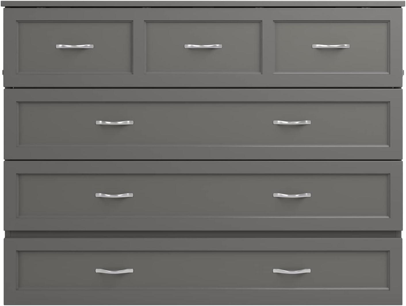 AFI Northfield Grey Full Solid Wood Murphy Bed Chest
