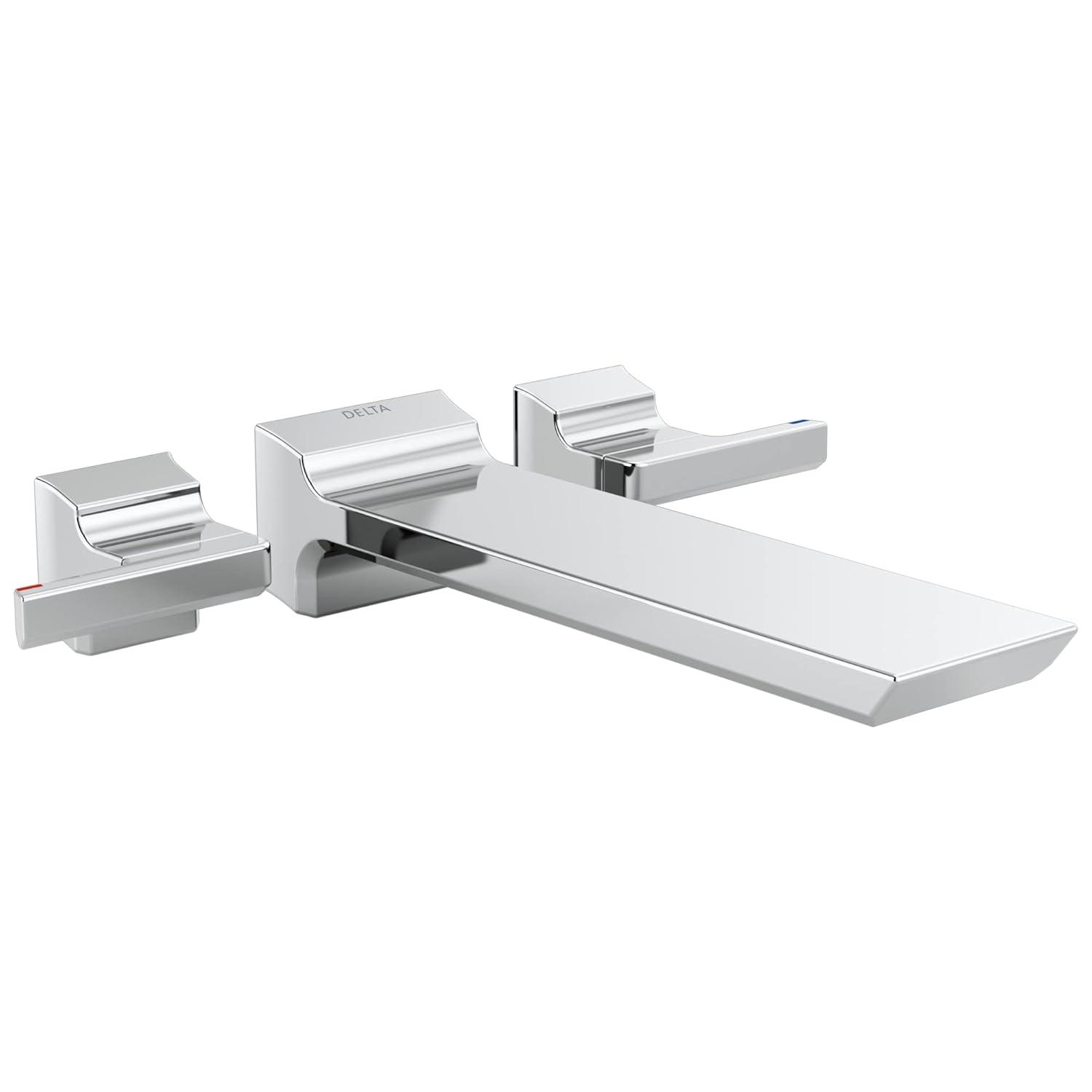 Pivotal Double Handle Wall Mounted Roman Tub Faucet