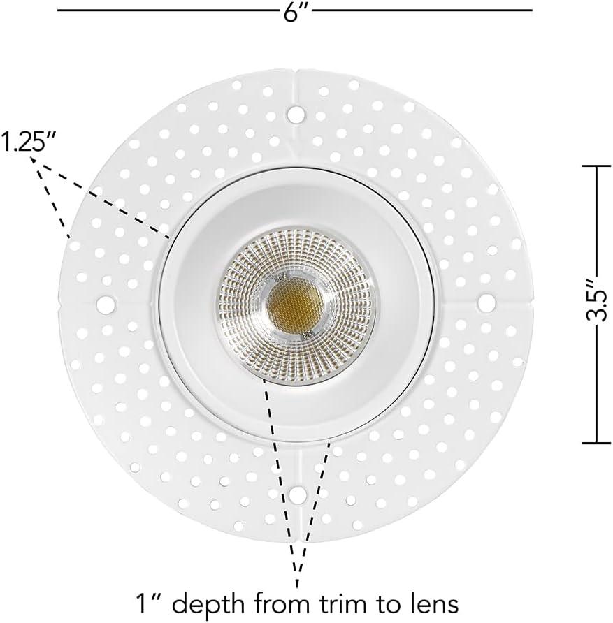 Maxxima 4 in. Trimless Ultra-Thin Recessed Anti-Glare LED Downlight Canless IC Rated 1000 Lumens 5 Color Temperature Selectable 2700K/3000K/3500K/4000K/5000K Dimmable 90 CRI 5 CCT Slim J-Box Included