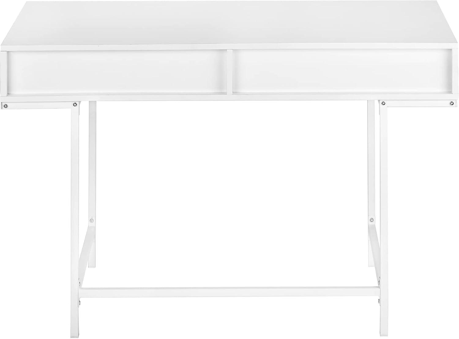 Monarch Specialties Computer Desk Home Office Laptop Storage Drawers 48InchL Work Metal Laminate White Contemporary Modern