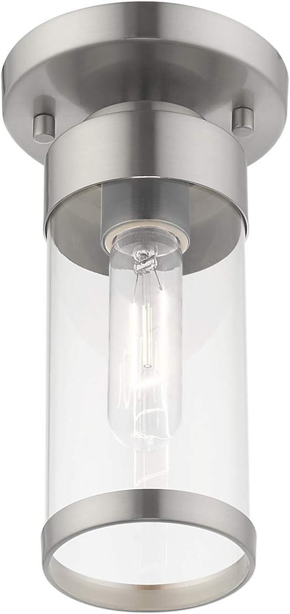 Livex Lighting Hillcrest 1 - Light Flush Mount in  Brushed Nickel