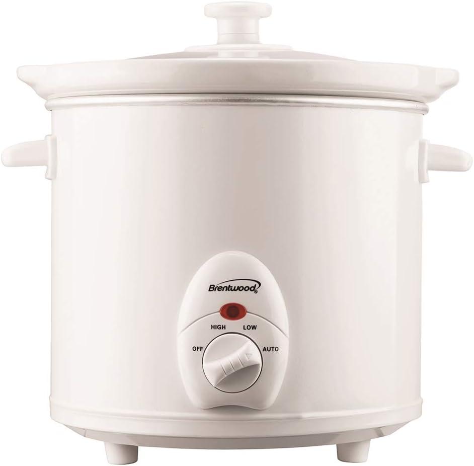 Brentwood SC-135W Kitchen 3 Quart Slow Cooker with Multiple Heat Settings, White