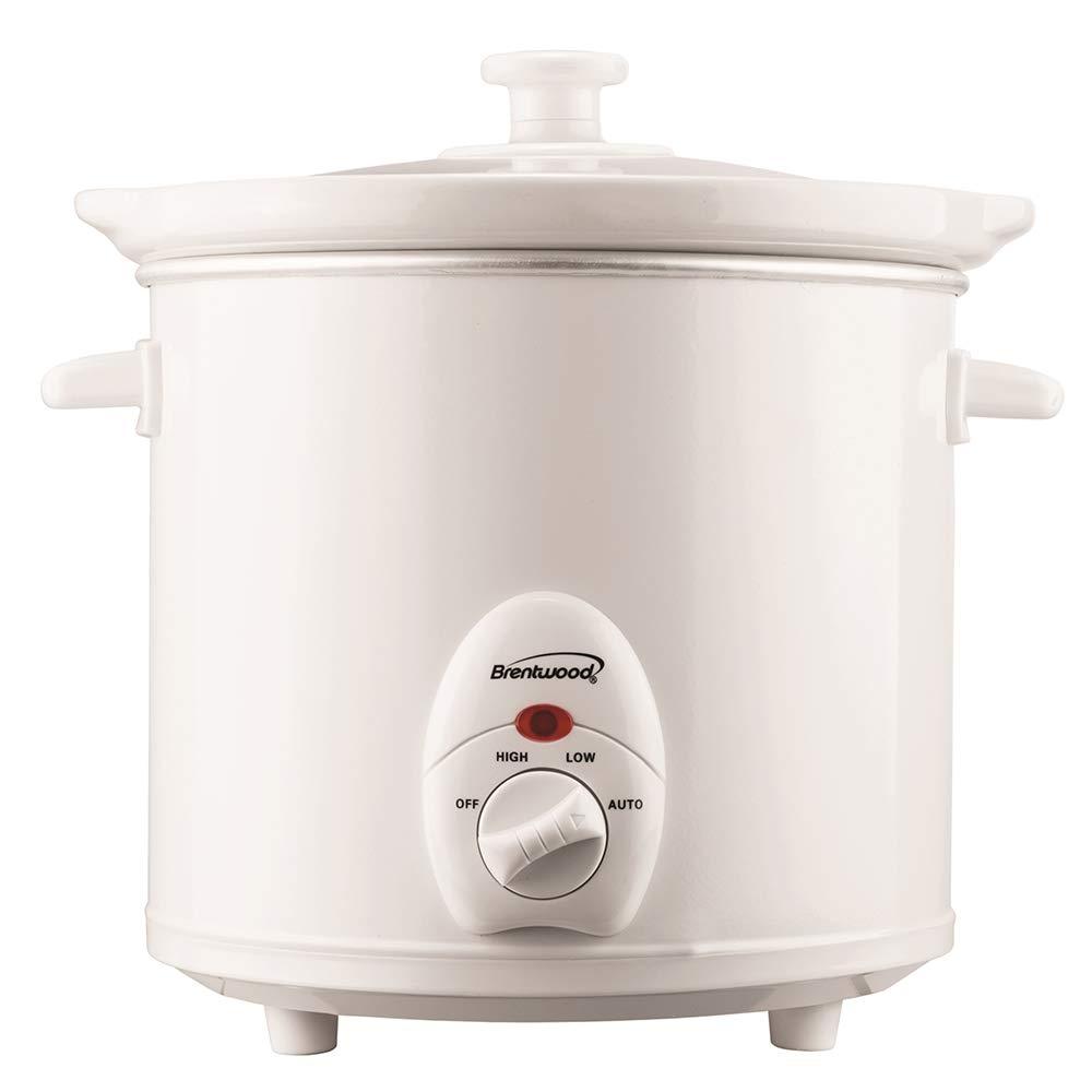 Brentwood SC-135W Kitchen 3 Quart Slow Cooker with Multiple Heat Settings, White
