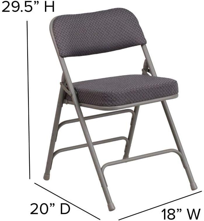 Flash Furniture 2 Pack HERCULES Series Premium Curved Triple Braced & Hinged Fabric Upholstered Metal Folding Chair