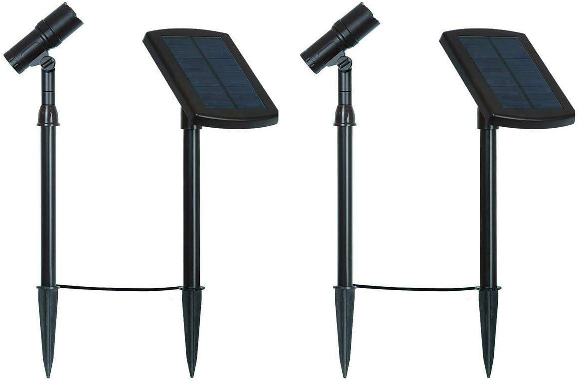 Adjustable Black Solar LED Outdoor Spotlight Set