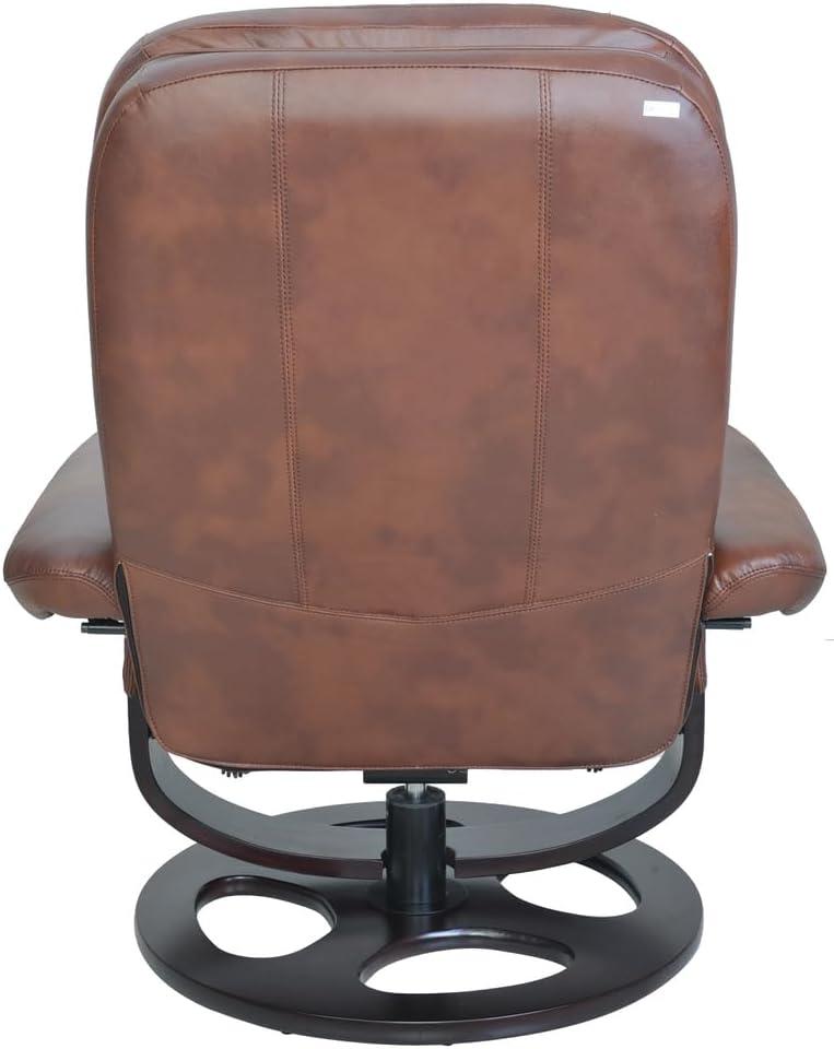 Barcalounger 15-8021 Jacque Swivel Pedestal Recliner w/Ottoman, Whiskey