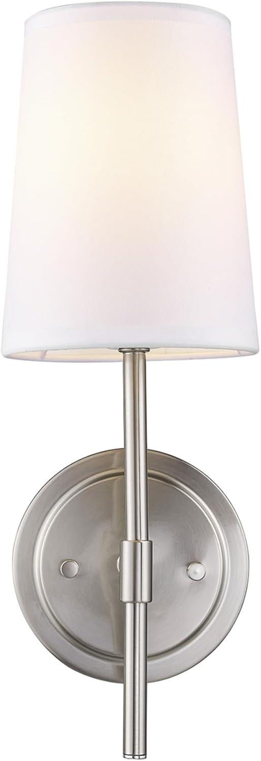 1-Light Clarissa Wall Sconce with Fabric Shade White - Globe Electric