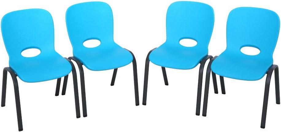 Lifetime Kids Stacking Chairs Indoor/Outdoor Glacier Blue, 4 Pack (80472)