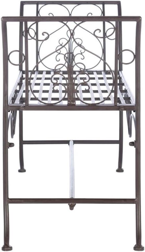 Adina Bench - Outdoor - PAT5016 - Rustic Brown - Safavieh