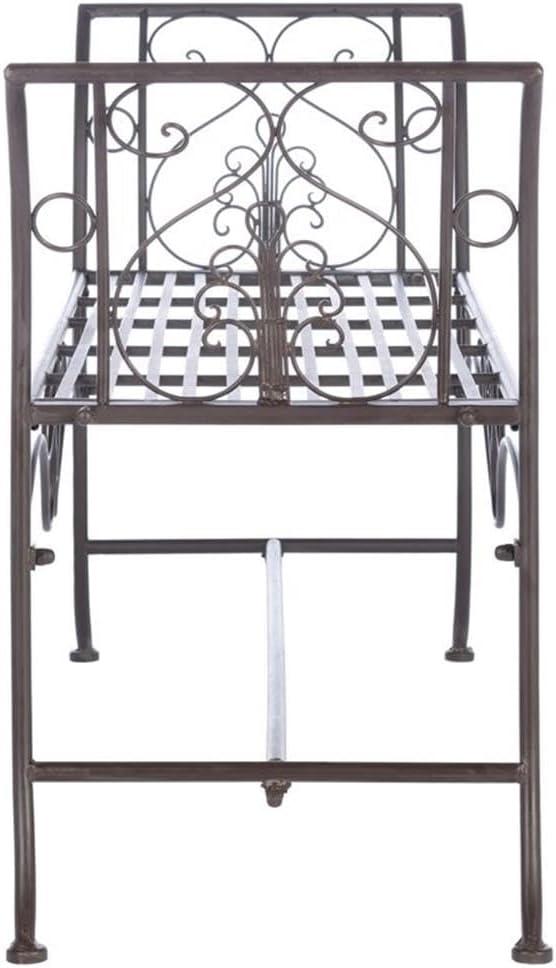 Adina Wrought Iron 51.25 Inch W Outdoor Garden Bench  - Safavieh