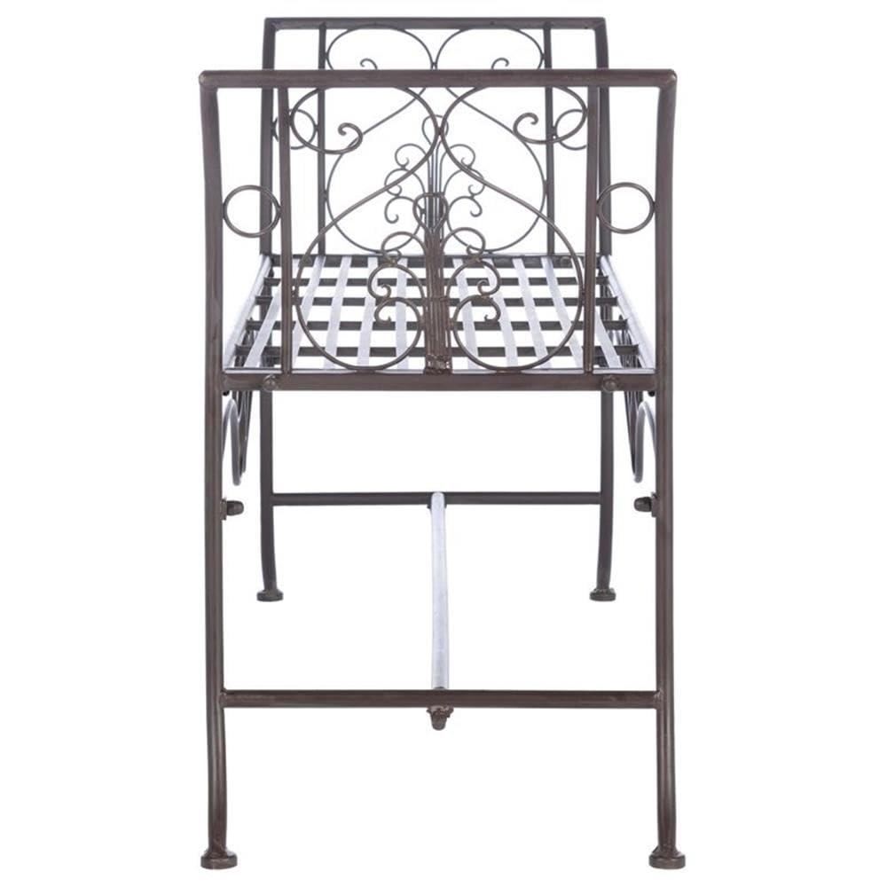Adina Bench - Outdoor - PAT5016 - Rustic Brown - Safavieh