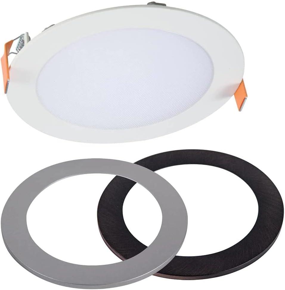 White Aluminum 6-Inch LED Recessed Light with Selectable CCT