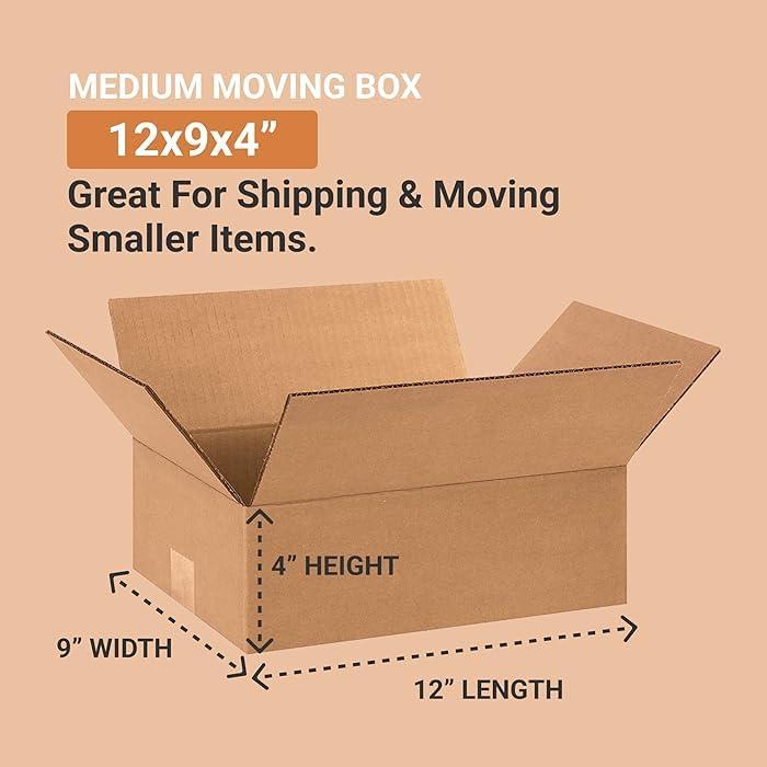 The Packaging Wholesalers Corrugated Boxes 12" x 9" x 5" Kraft 25/Bundle BS120905