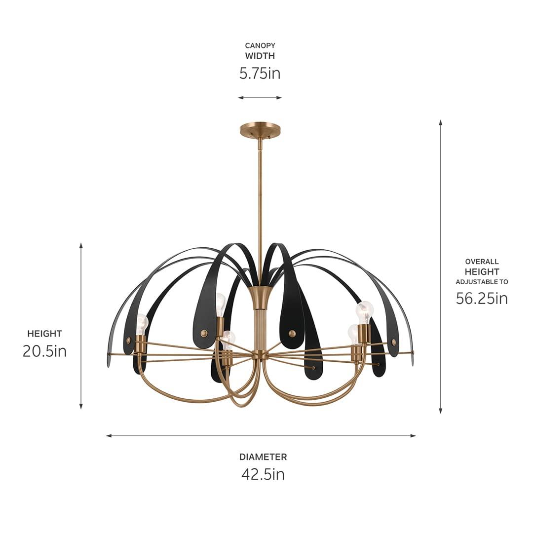 Kichler Lighting Petal 5 - Light Chandelier in  Champagne Bronze