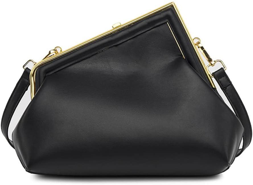 Women Shoulder Bags Crossbody Bag PU Leather Hobo Handbags Clutch Purse with Metal Clasp Closure