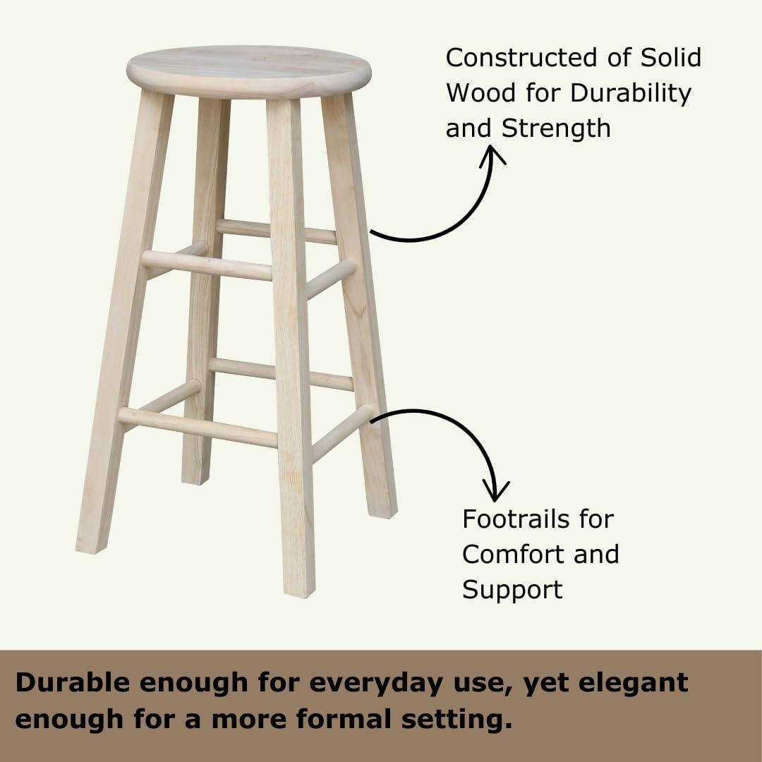 Round Top Barstool Unfinished - International Concepts