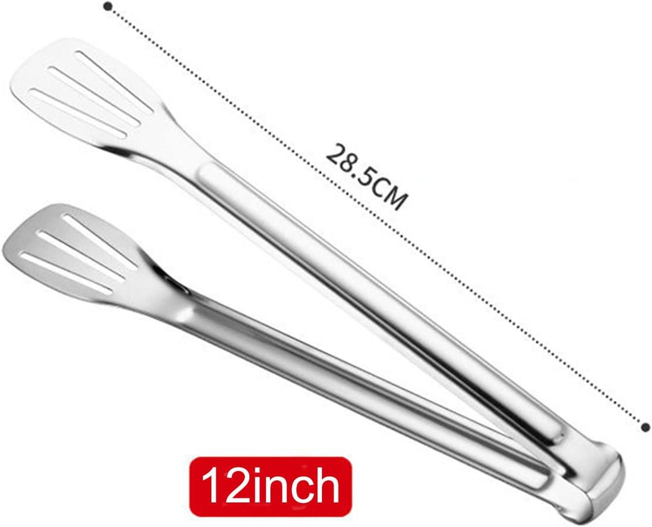 2 Pack Kitchen Tongs Stainless Steel Locking Cooking Barbecue Grilling Food Tongs Kitchen Clamps Sturdy High Resistant Heat Tongs (2PC (7inch and 12inch))
