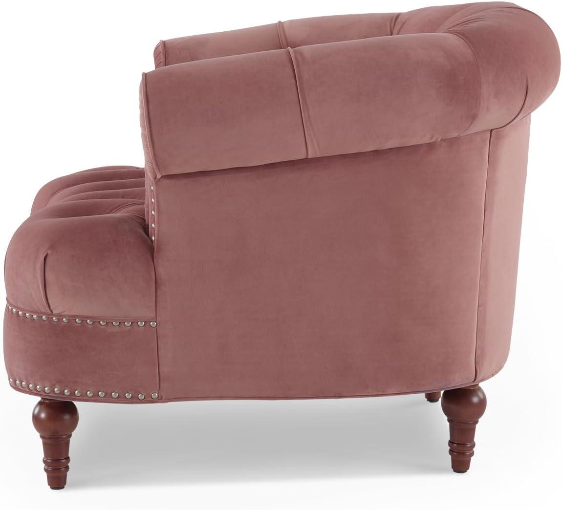 La Rosa Ash Rose Velvet Traditional Accent Chair